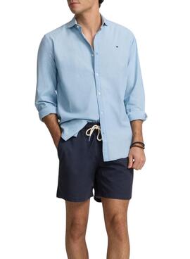 Maillot de bain unie marine Silbon pour homme