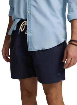 Maillot de bain unie marine Silbon pour homme