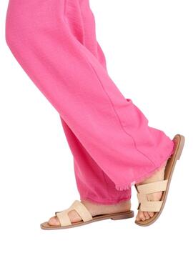 Pantalon Naf Naf rose pour femme