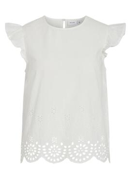 Blouse Vila Vihortensa blanc pour femme