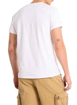 T-shirt Le poulpe Snorkel blanc pour homme