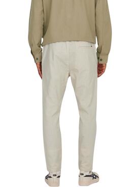 Pantalon Only and Sons Linus beige pour homme