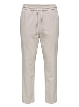 Pantalon Only and Sons Linus beige pour homme