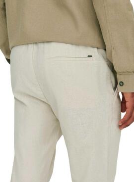 Pantalon Only and Sons Linus beige pour homme