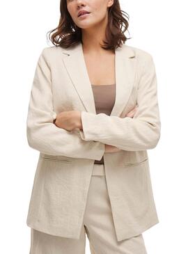 Blazer Vila Viflea beige pour femme