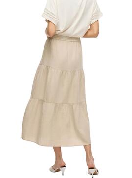 Jupe Vila Vilania beige pour femme