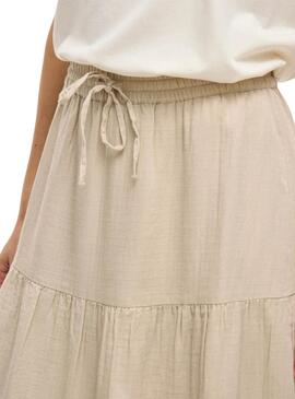Jupe Vila Vilania beige pour femme