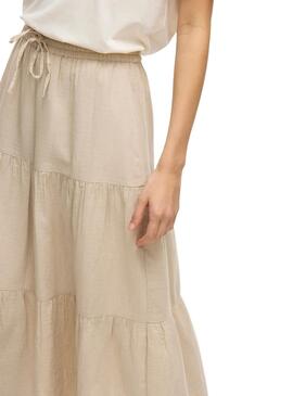 Jupe Vila Vilania beige pour femme