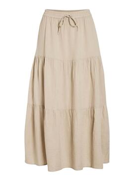 Jupe Vila Vilania beige pour femme