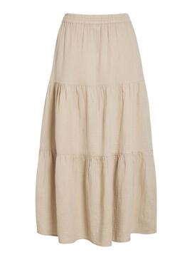 Jupe Vila Vilania beige pour femme