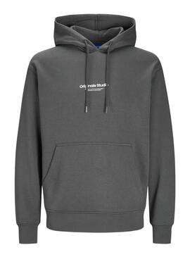 Sweat à capuche Jack and Jones Vesterbro gris pour homme