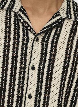 Chemise Only and Sons Dani crochet beige pour homme