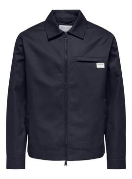 Veste de chasse Only and Sons Ralph bleu marine pour homme