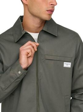Veste de chasse Only and Sons Ralph vert pour homme