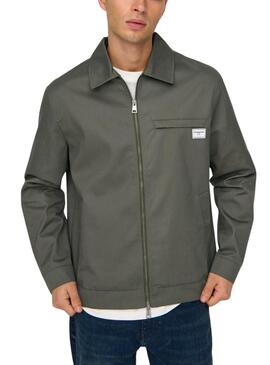 Veste de chasse Only and Sons Ralph vert pour homme