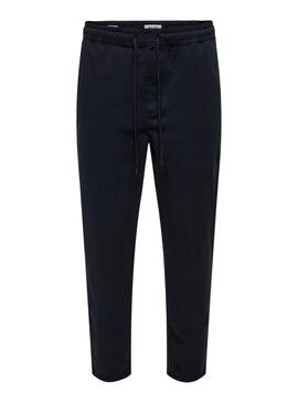 Pantalon Ony and Sons Linus Taper bleu marine pour homme