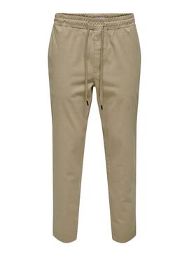 Pantalon Ony and Sons Linus Taper camel pour homme