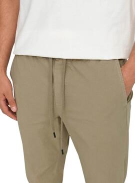 Pantalon Ony and Sons Linus Taper camel pour homme