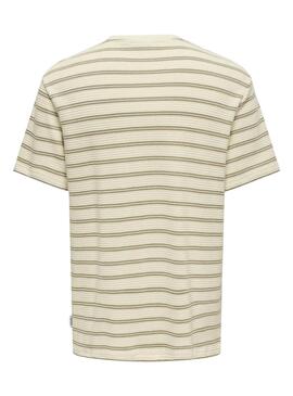 T-shirt Only and Sons Sian beige pour homme