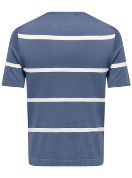 T-shirt Only and Sons Wyler à rayures bleues pour homme