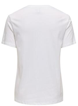 T-shirt Only Lucia tigre blanc pour femme