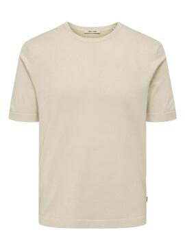 T-shirt en tricot Only and Sons Wyler gris pour homme