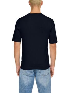 Maillot en tricot Only and Sons Wyler marine pour homme