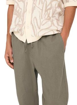 Pantalon Only and Sons Linus vert pour homme