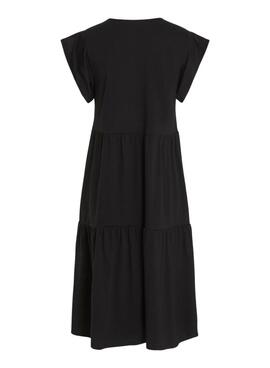 Robe midi noire pour femme Vila Visummer