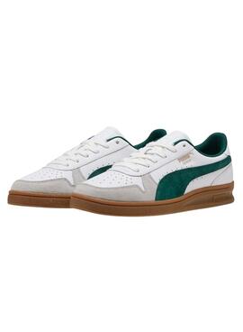 Chaussures Puma Indoor blanches et vertes pour hommes