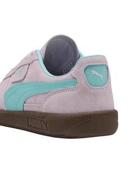 Chaussures Puma Palermo rose et turquoise pour femme