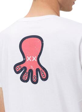   T-shirt El Pulpo Triplelogo blanc et rose pour homme