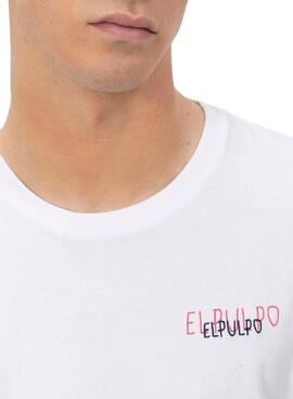   T-shirt El Pulpo Triplelogo blanc et rose pour homme