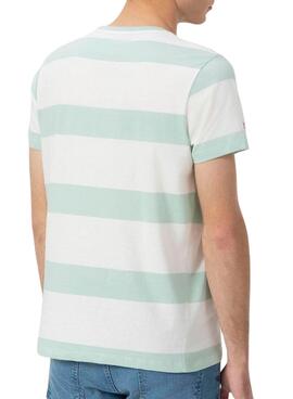 T-shirt El Pulpo Rayures turquoise et blanc pour homme