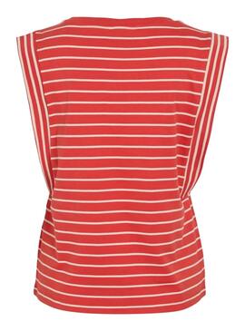  T-Shirt  Vila Viveriana corail et blanc pour femme