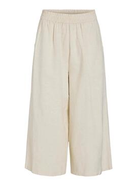 Pantalon Vila Viprisilla beige pour femme