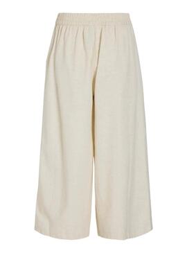 Pantalon Vila Viprisilla beige pour femme