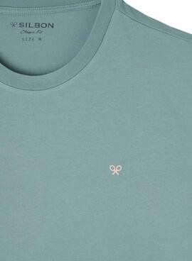 T-shirt Silbon à losanges turquoise pour homme
