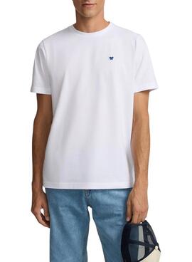 T-shirt Silbon Lettering blanc pour homme