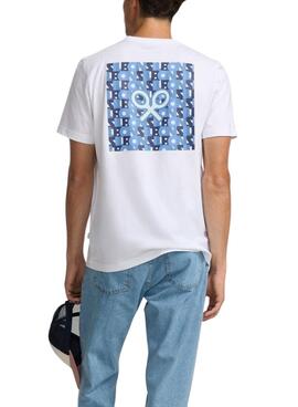 T-shirt Silbon Lettering blanc pour homme