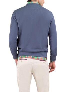 Sweatshirt Le Ganso Flocado bleu pour homme