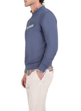 Sweatshirt Le Ganso Flocado bleu pour homme