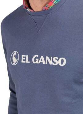 Sweatshirt Le Ganso Flocado bleu pour homme