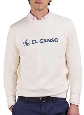 Sweatshirt Le Ganso Flocado beige pour homme
