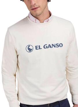 Sweatshirt Le Ganso Flocado beige pour homme