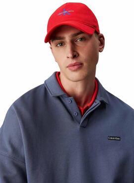 Casquette Calvin Klein Jeans Monologo Baseball rouge pour homme