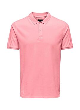 Polo Only and Sons Travis rose pour homme