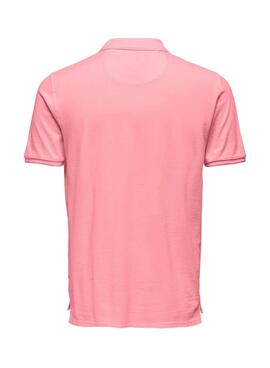 Polo Only and Sons Travis rose pour homme