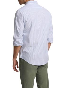 Chemise Silbon Oxford bleue et blanche pour homme