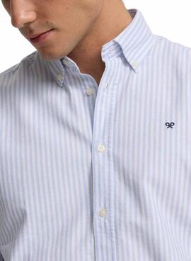 Chemise Silbon Oxford bleue et blanche pour homme